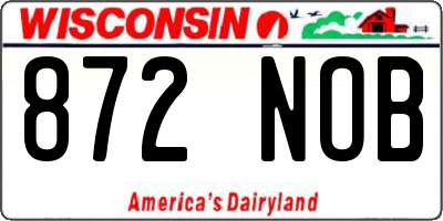 WI license plate 872NOB