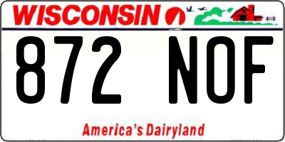 WI license plate 872NOF