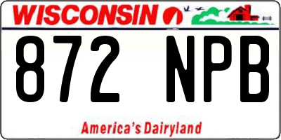 WI license plate 872NPB