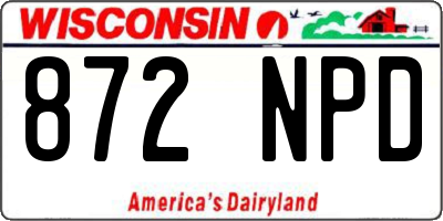 WI license plate 872NPD