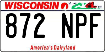 WI license plate 872NPF