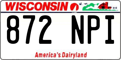 WI license plate 872NPI