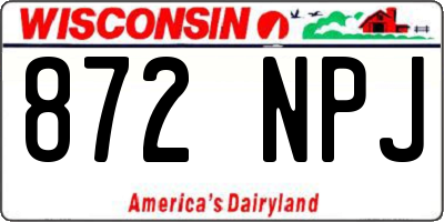 WI license plate 872NPJ