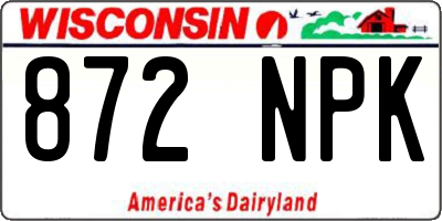 WI license plate 872NPK