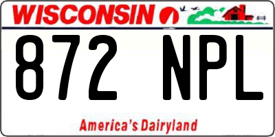 WI license plate 872NPL