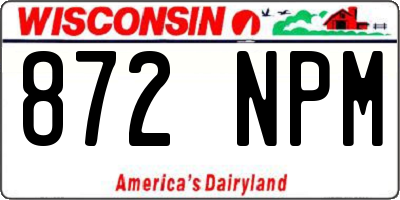 WI license plate 872NPM