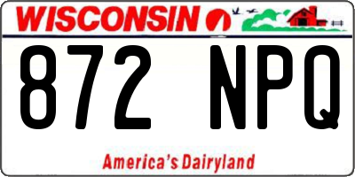 WI license plate 872NPQ