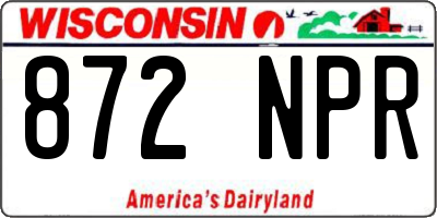 WI license plate 872NPR