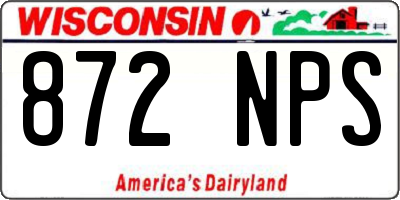 WI license plate 872NPS