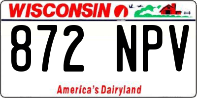 WI license plate 872NPV