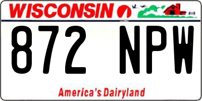 WI license plate 872NPW