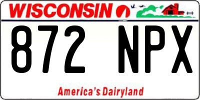 WI license plate 872NPX