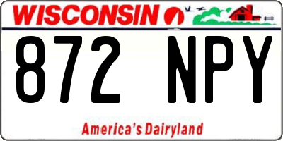 WI license plate 872NPY