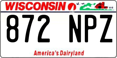 WI license plate 872NPZ