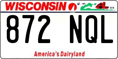 WI license plate 872NQL