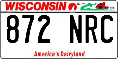 WI license plate 872NRC