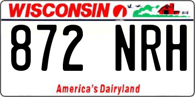 WI license plate 872NRH