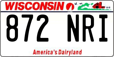 WI license plate 872NRI
