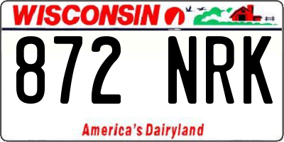 WI license plate 872NRK