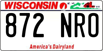 WI license plate 872NRO