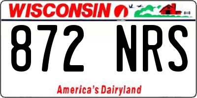 WI license plate 872NRS