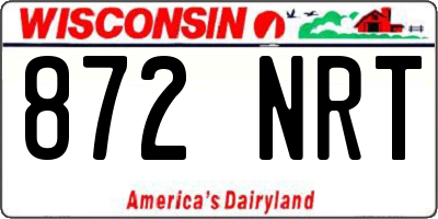 WI license plate 872NRT