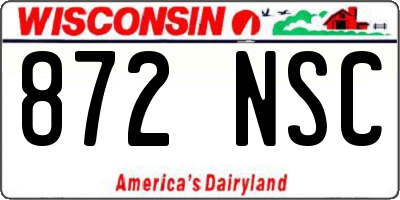 WI license plate 872NSC