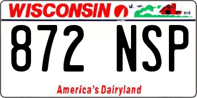 WI license plate 872NSP