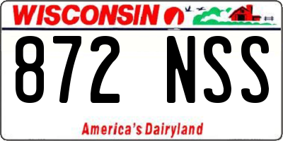 WI license plate 872NSS