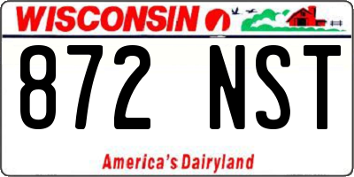 WI license plate 872NST