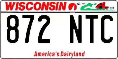 WI license plate 872NTC