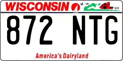 WI license plate 872NTG