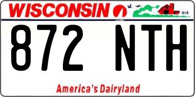 WI license plate 872NTH