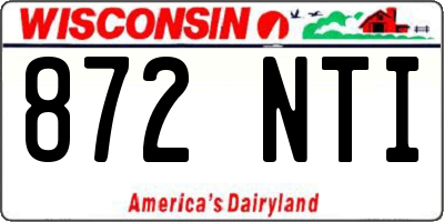 WI license plate 872NTI