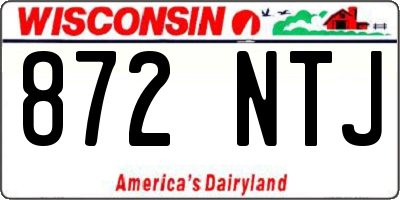 WI license plate 872NTJ