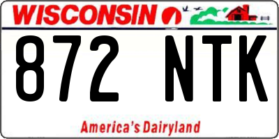 WI license plate 872NTK