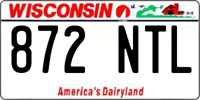WI license plate 872NTL