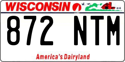 WI license plate 872NTM