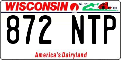 WI license plate 872NTP