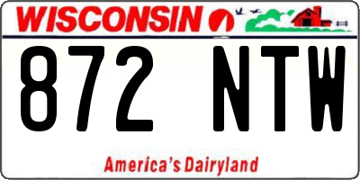 WI license plate 872NTW