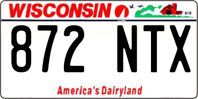 WI license plate 872NTX