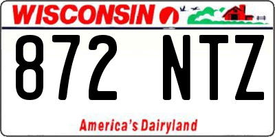 WI license plate 872NTZ