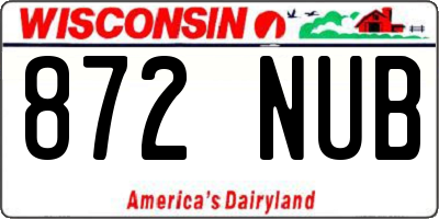 WI license plate 872NUB