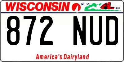 WI license plate 872NUD