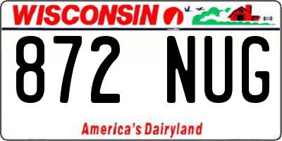 WI license plate 872NUG
