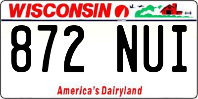 WI license plate 872NUI