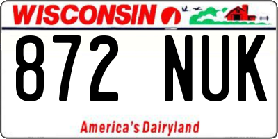 WI license plate 872NUK