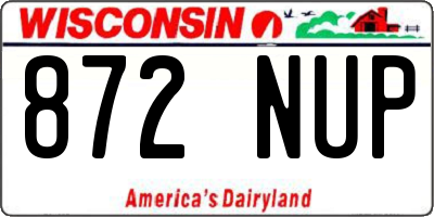 WI license plate 872NUP