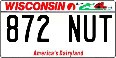 WI license plate 872NUT