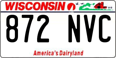 WI license plate 872NVC